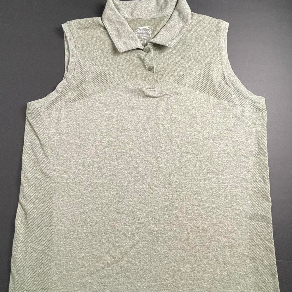 Green Slazenger sleeveless Golf polo shirt Large stretchy comfort